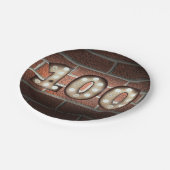 レンガの壁に100th誕生日マーキーサイン ペーパープレート (アングル)