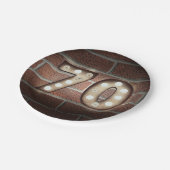 レンガの壁に70th誕生日マーキーサイン ペーパープレート (アングル)