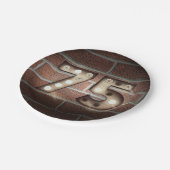 レンガの壁に75th誕生日マーキーサイン ペーパープレート (アングル)