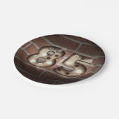 レンガの壁に85th誕生日マーキーサイン ペーパープレート (アングル)