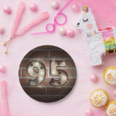 レンガの壁に95th誕生日マーキーサイン ペーパープレート (パーティー)