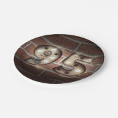 レンガの壁に95th誕生日マーキーサイン ペーパープレート (アングル)