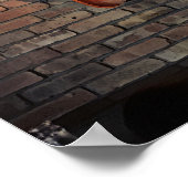 レンガの壁に「ホラ」のサイン ポスター (角)