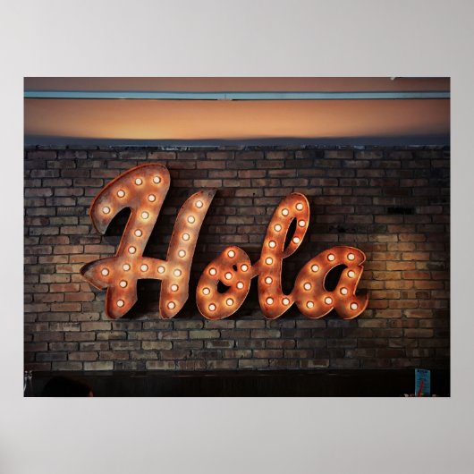 レンガの壁に「ホラ」のサイン ポスター (正面)