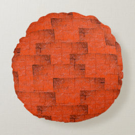 レンガの壁のように見えるテクスチャモザイク ラウンドクッション