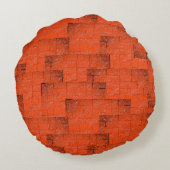 レンガの壁のように見えるテクスチャモザイク ラウンドクッション (裏面)