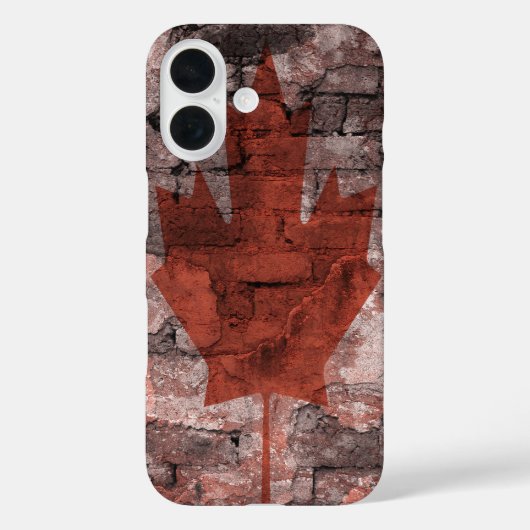 レンガの壁のカナダの旗 Case-Mate iPhoneケース (裏面)