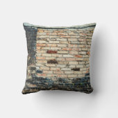 レンガの壁のテクスチャの背景の混在ヴィンテージ効果 クッション (裏面)