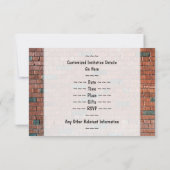 レンガの壁の落書きからインスパイアされた73歳の誕生日+名前 招待状 (裏面)