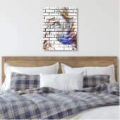 レンガの壁の落書き キャンバスプリント (インサイチュ (寝室))