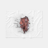 レンガの壁の裂け目ゴアリー（ホッケー） フリースブランケット (正面(横))