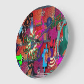 レンガの壁のU-Pick Color/グラフィティアート ラージ壁時計 (傾斜)