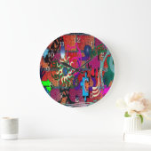 レンガの壁のU-Pick Color/グラフィティアート ラージ壁時計 (ホーム)