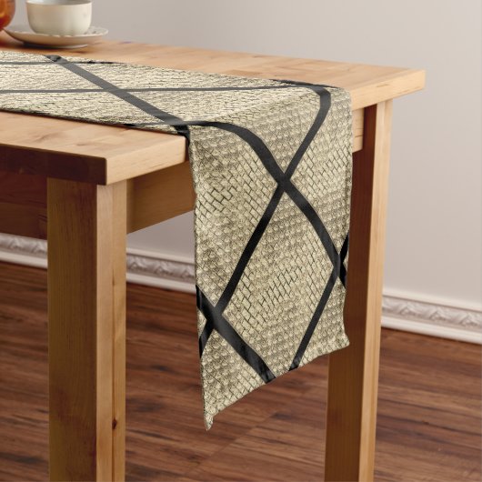 レンガの壁ベージュ様式の素朴デザインのプリント ミディアムテーブルランナー (インサイチュ)