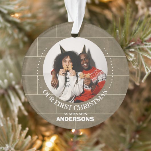 レンガの壁初めてのクリスマスミセス結婚したと オーナメント (ツリー)