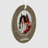 レンガの壁初めてのクリスマスミセス結婚したと オーナメント (正面)