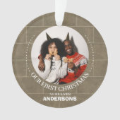 レンガの壁初めてのクリスマスミセス結婚したと オーナメント (正面)