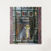 レンガの壁壊れた窓グラフィティウォールアート タペストリー (正面)