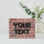 レンガの壁、テキスト ポストカード (スタンド正面)