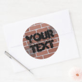 レンガの壁、テキスト ラウンドシール (封筒)