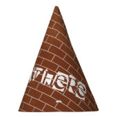 レンガの壁 – 特別な文字/メッセージを追加 パーティーハット (右)
