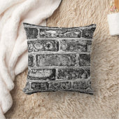 レンガの壁（白黒） クッション (ブランケット)