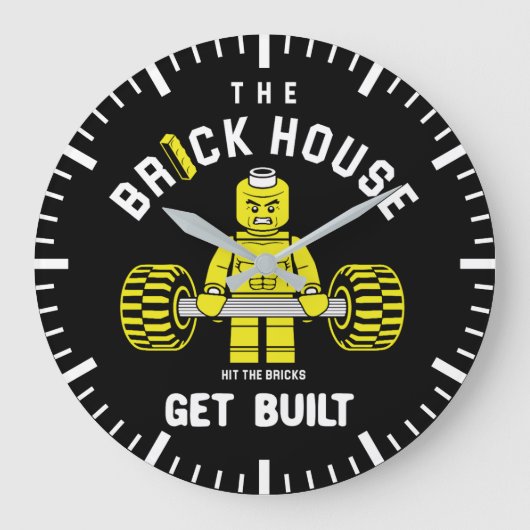 レンガの家、レンガを打ち、構築する – Gym L ラージ壁時計 (正面)