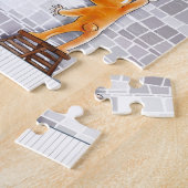 レンガの書壁にテディベアズ ジグソーパズル (側面)