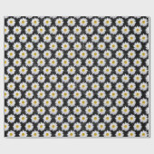 レンガの背景に白いデイジー ラッピングペーパー (フラット)