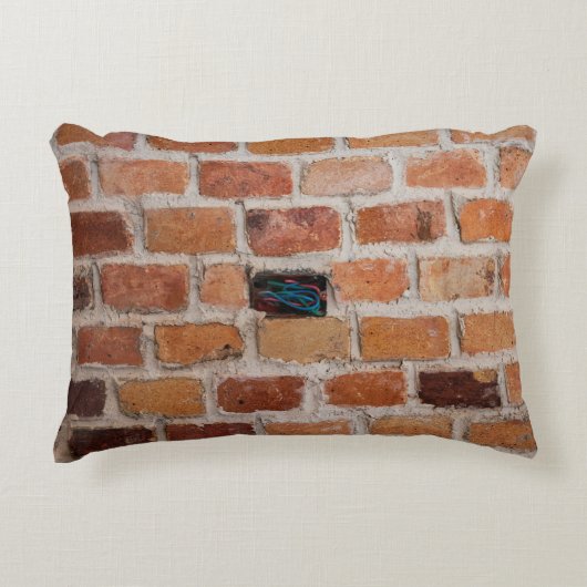 レンガの茶色の壁 アクセントクッション (正面)