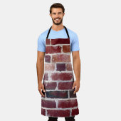レンガの茶色の壁 エプロン (着用した状態)