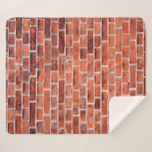 レンガの茶色の壁 シェルパブランケット (正面(横))