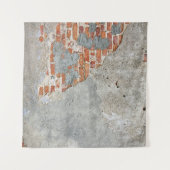 レンガの茶色の壁 タペストリー (正面(横))