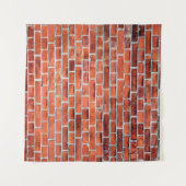 レンガの茶色の壁 タペストリー (正面(横))