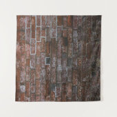 レンガの茶色の壁 タペストリー (正面(横))