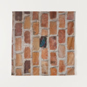 レンガの茶色の壁 タペストリー (正面(横))