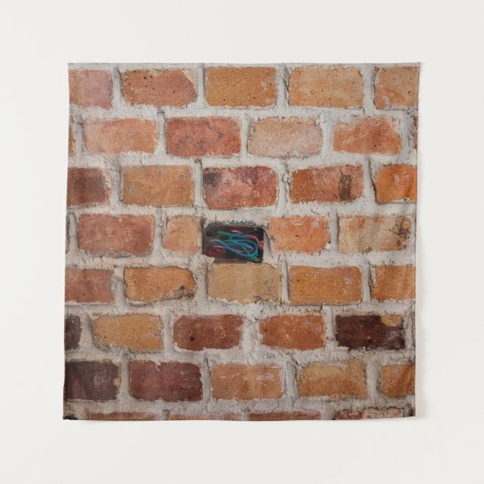 レンガの茶色の壁 タペストリー (正面)