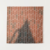 レンガの茶色の壁 タペストリー (正面(横))