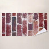 レンガの茶色の壁 バスタオル (バスタオル)