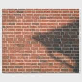 レンガの茶色の壁 ラッピングペーパー (フラット)