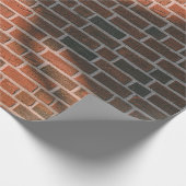レンガの茶色の壁 ラッピングペーパー (角)