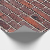 レンガの茶色の壁 ラッピングペーパー (角)
