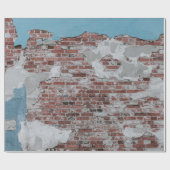 レンガの茶色の壁 ラッピングペーパー (フラット)