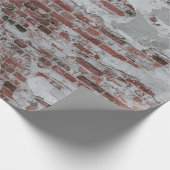 レンガの茶色の壁 ラッピングペーパー (角)