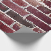 レンガの茶色の壁 ラッピングペーパー (角)