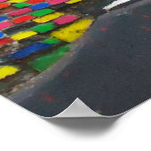 レンガの鳥の壁：落書き壁 ポスター (角)