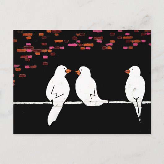 レンガの鳥の壁:落書き壁 ポストカード (正面)