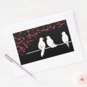 レンガの鳥の壁:落書き壁 長方形シール (封筒)