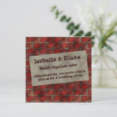 レンガやタイルで作ったフェイクか?赤味のある 招待状 (スタンド正面)