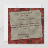 レンガやタイルで作ったフェイクか?赤味のある 招待状 (裏面)